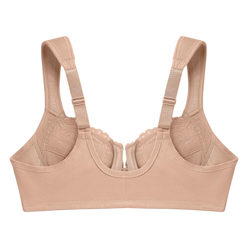 Glamorise Full Figure Plus Size Wonderwire Front-Closure Bra Underwire #1245 CafÃ© - Image 4
